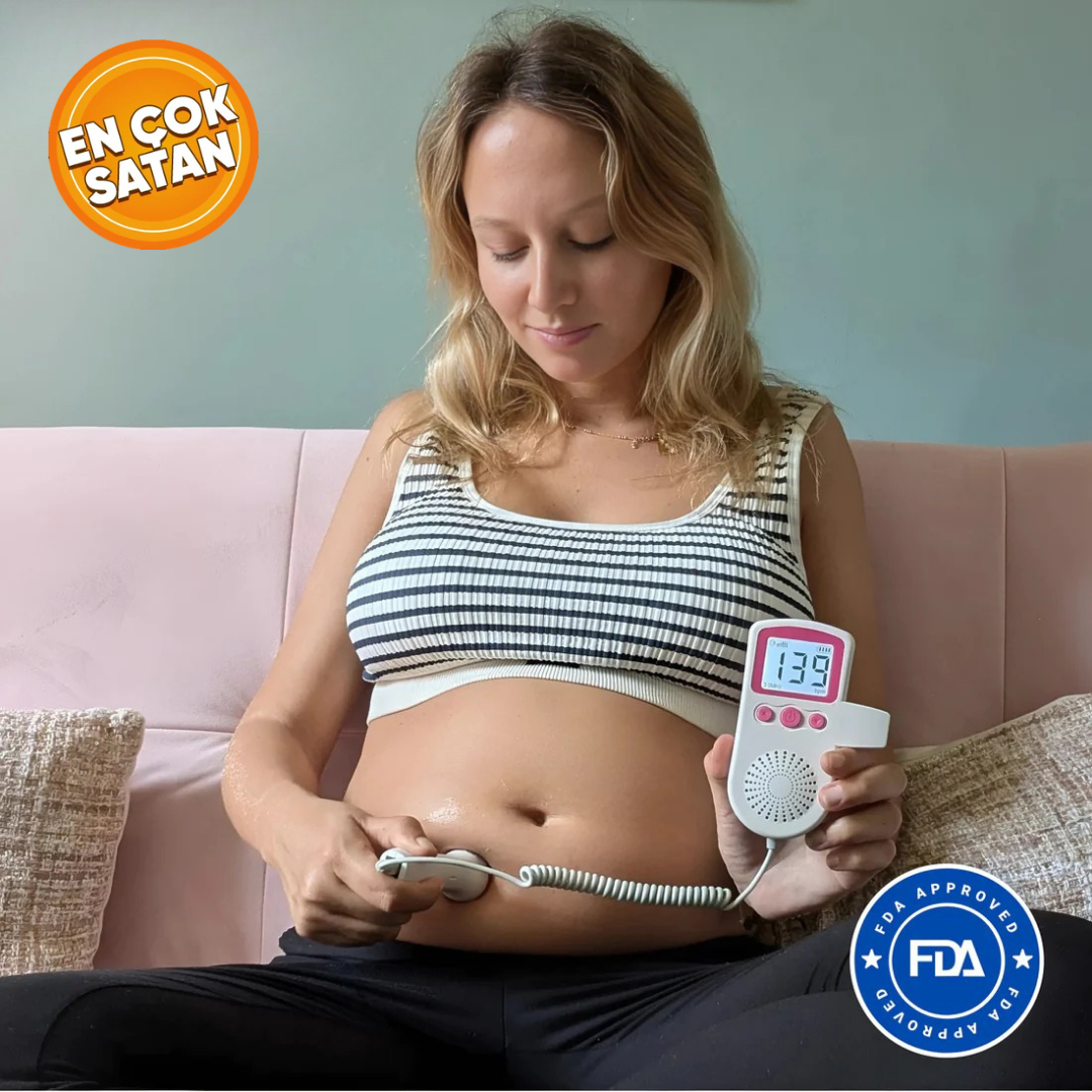 BabyDopplerᵀᴿ Fetal Doppler Cihazı – Ev Tipi Bebek Kalp Atışı Monitörü, Taşınabilir & Sıfır Radyasyon